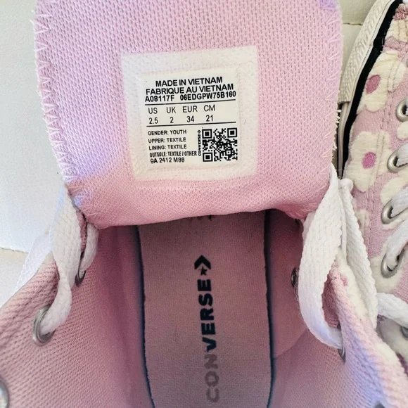 Converse Kids High-Top Sneakers - Pink Floral - Picture 5 of 6